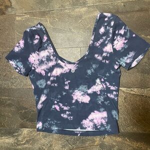 lululemon athletica Blue and Pink Crop top